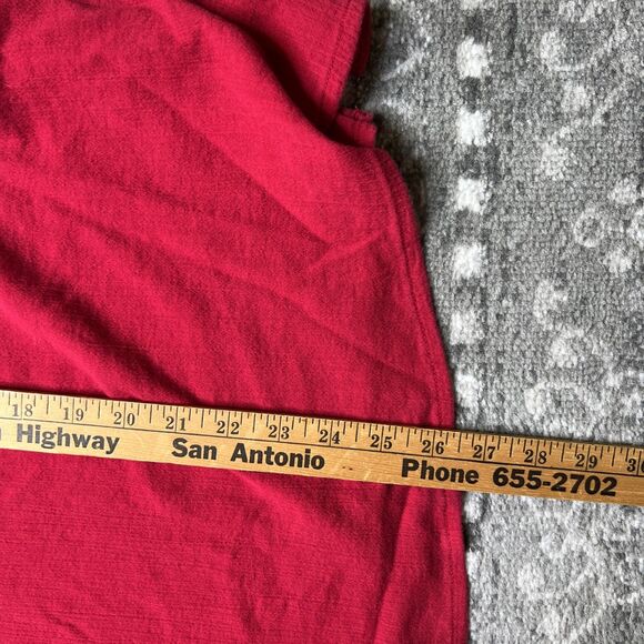 Catherines Crinkle Peasant Top Blouse Women’s 3XWP Petite Plus Red Embroidered - Picture 8 of 9